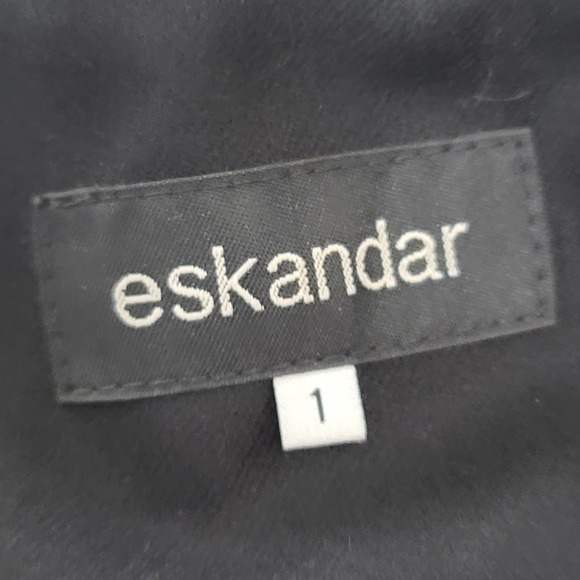 Eskandar Shirt Jacket Women's Suiting Wool Black Blouse Lagenlook Boxy Oversize - Picture 2 of 13